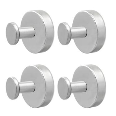 Imagem de Evponk Pacote com 4 ganchos de ventosa para chuveiro, ganchos de toalha de aço inoxidável sem broca para banheiro, vidro, janela, porta, suporte de parede