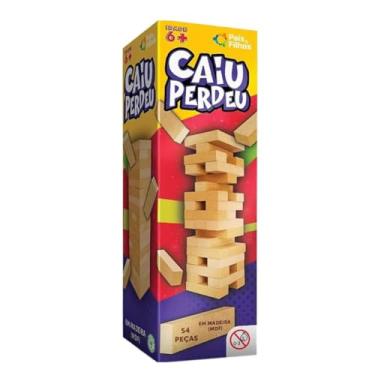 Imagem de Pais e Filhos Caiu Perdeu Jogo de Torre de Equilíbrio Madeira Para Empilhar MDF Peças 54 Blocos Brinquedo Educativo para Crianças