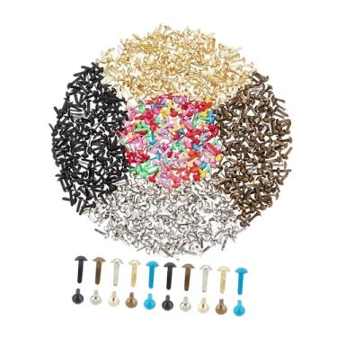 Imagem de Colaxi 500 prendedores de papel, alfinetes artesanais, tachinhas, pinos de metal feitos à mão, tachinhas para scrapbooking e confecção de cartões.