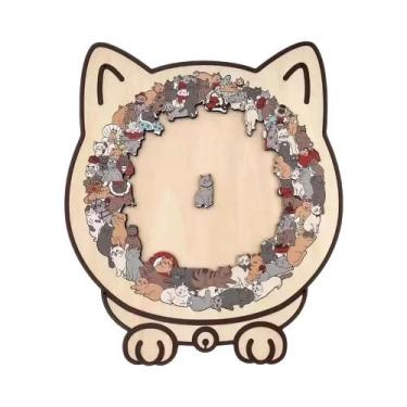 Imagem de Quebra-Cabeça De Madeira Em Forma De Animal Para Gatos 135 Peças Decor