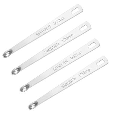 Imagem de 4 peças 1/4 colher de chá colher de medição 1/4 colher de chá única mini colheres medidoras pequenas de aço inoxidável para café, chá (prata)