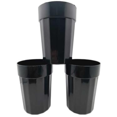 Imagem de Kit de Copos Reutilizáveis 350ml Plástico Resistente Colorido para Festa Infantil Eventos Escolares(PRETO,40)