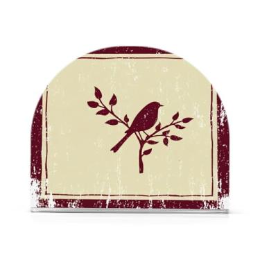 Imagem de Qilmy Porta-guardanapos de acrílico vintage silhueta de pássaro, suporte de guardanapo de coquetel de plástico transparente para mesas de restaurante de cozinha, 1 peça