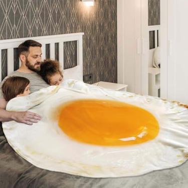 Imagem de Cobertores de ovos, presentes engraçados, cobertor fofo para adultos, cobertores macios e difusos para elefante branco de Natal (ovo, 88 cm)