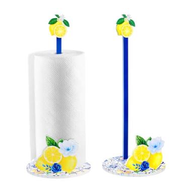 Imagem de Namalu Capri Suporte de toalha de papel limão Capri Lemon decoração de cozinha cozinha divertido suporte de toalha de papel dispensador para quarto vaso sanitário decoração de bancada