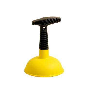 Imagem de Desentupidor de pia, mini êmbolos com cabo curto, desentupidor de ralo manual, ferramenta de desentupimento fácil de usar para pia de cozinha, vaso sanitário de banheiro, banheira de chuveiro (amarelo