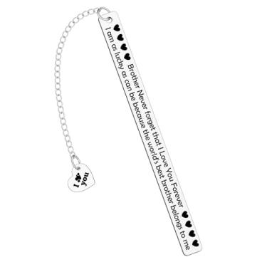 Imagem de Marcador de livro Brother da Sister I Love You, presente para irmão, aniversário, formatura, dia de Natal, presentes inspiradores para homens