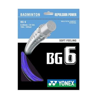 Imagem de Yonex Corda de badminton BG 6 de 0,66 mm, azul royal
