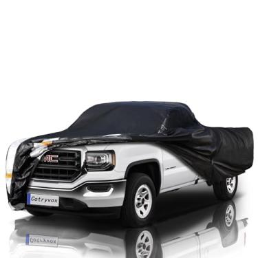 Imagem de GMC Sierra Truck Cover Custom Fit 2002-2026 Cabine dupla/estendida/tripulação SB (5,7'-6,6') com zíper de porta, 12 camadas de cobertura externa completa para caminhonete impermeável para todos os