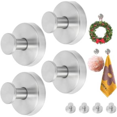 Imagem de Trzzyan Ganchos de ventosa, ganchos de ventosa para chuveiro, ganchos de toalha removíveis para parede de porta de vidro da janela do banheiro, gancho de guirlanda de roupão de banho para pendurar