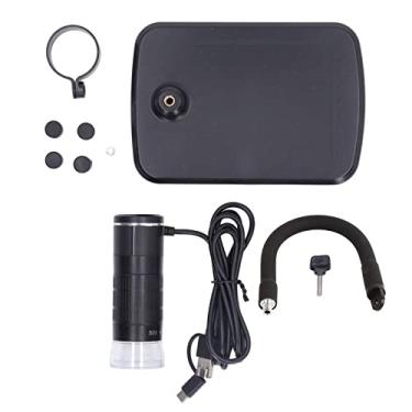 Imagem de Endoscópio de ampliação portátil USB HD Microscópio digital 3 em 1 com suporte flexível para inspeção de telefone celular Material ABS Zoom 50 1000X