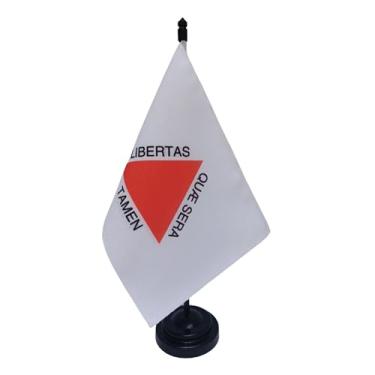 Imagem de Bandeira de Mesa Minas Gerais, Decorativa, Dupla Face, Multicolorido, 19x13cm, Base e Haste Preta, Escritório e Eventos, Oxford