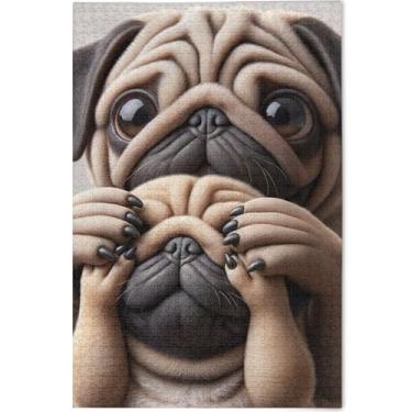 Imagem de Filhote de cachorro fofo engraçado quebra-cabeça personalizado para adultos 1000 peças natureza quebra-cabeça jogo tecnologia presentes diversão família quebra-cabeça desenho animado arte animal, 75