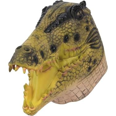 Imagem de SANZHIGUO Máscara de jacaré de crocodilo para adultos, máscara de látex de luxo, acessório engraçado para cosplay para o carnaval de Halloween