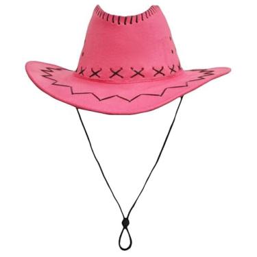 Imagem de Petitebella Chapéus de cowboy ocidentais infantis (rosa choque, tamanho único)