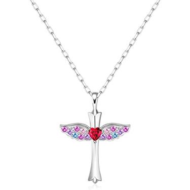 Imagem de Colar com cruz para mulheres e meninas, corrente delicada banhada a 14 K, minimalista, simples, minúscula, Deus, oração, joias religiosas, pingente de cruz, colares para meninas adolescentes presentes