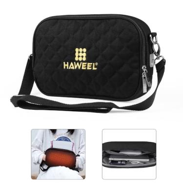 Imagem de CUOFYUNL HAWEEL HWL2133 Bolsa de aquecimento Caso Aquecimento rápido 4 modos de temporizador Temperatura ajustável USB Crossbody Bolsas de mão quentes de um ombro com orifício (Preta)