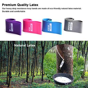 Imagem de CUOFYUNL Conjunto de faixas elásticas de resistência para exercícios esportivos, 4 peças, faixa de treino para ioga, casa, academia, treinamento, fisioterapia