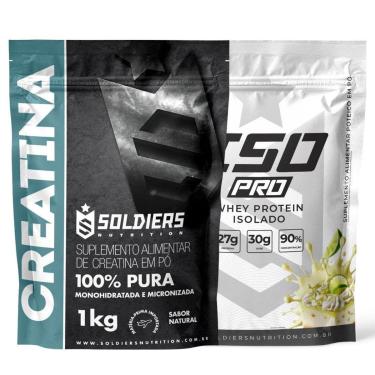 Imagem de Kit: Whey Protein Isolado ISO PRO 1kg + Creatina Monohidratada 1kg - Soldiers Nutrition-Unissex