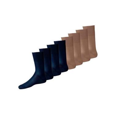 Imagem de Kit com 8 Pares de Meias Social Lupo 1100-011/049 Colorido, Bege, 37-4