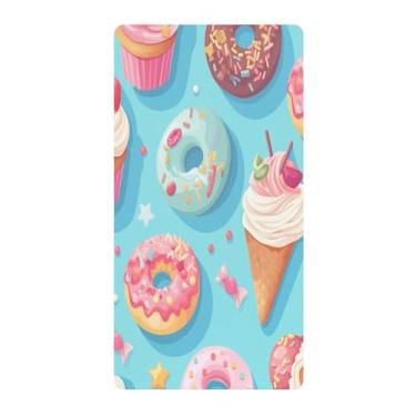 Imagem de Blueangle Lençol de berço padrão para berço infantil - Lençóis de algodão macio e respirável com estampa de cupcakes donuts (129)