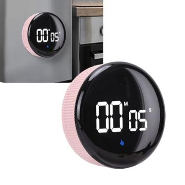 Imagem de Dpofirs Temporizador de Cozinha Digital, Temporizador de Contagem Regressiva Magnética Com Grande Display LED e Bateria Recarregável USB para Cozinhar Exercícios de Estudo de Cozimento (Rosa)