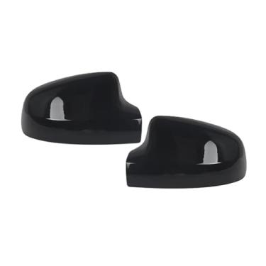 Imagem de Tampa do espelho retrovisor asa espelho lateral capa habitação Compatível com renault dacia duster i/sandero i ii/logan i ii peças da tampa do espelho retrovisor(1Pair Glossy Black)