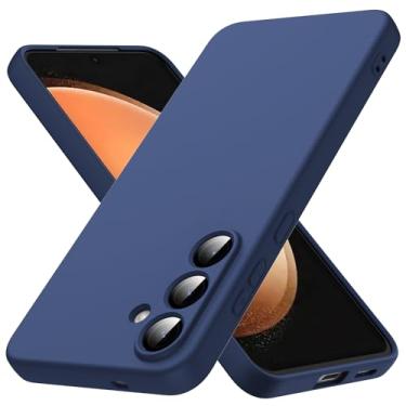 Imagem de Adequada para Samsung Galaxy S25 FE 5G [capa de silicone líquido] [interior de microfibra] capa à prova de choque líquido de gel de silicone de borracha para Samsung Galaxy S25 FE 5G - azul noturno