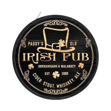 Imagem de Placa Decorativa De Madeira Estilo Retrô Com Trevo Da Sorte Para O Dia