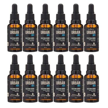 Imagem de Kit 12 óleo Para Barba Hidratante Amaciar Os Pelos Toque Seco Ipa Beer 30ml Urban Men