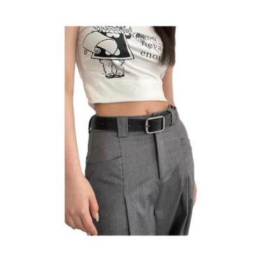 Imagem de Cinto Feminino Preto Largo E Versátil Para Jeans Verão 2024 Com Design