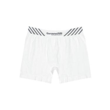Imagem de Cueca boxer infantil menino em poliamida Brandili, Branco, P