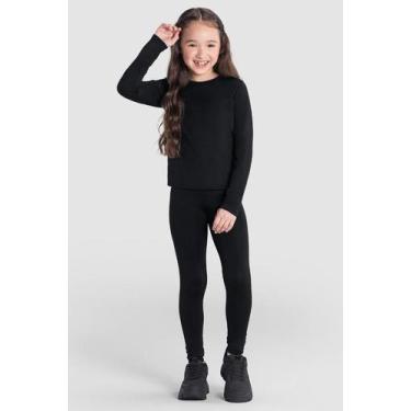 Imagem de Calça legging infantil unissex térmica leve Brandili, 3, Preto