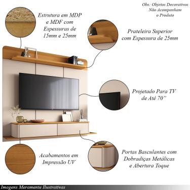 Imagem de Home Painel Decorativo Suspenso Messier para TV até 70 Polegadas Off White/Cinamomo G26 - Gran Belo