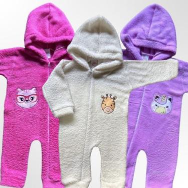 Imagem de Macacão bebe inverno rn soft fleece quentinho com capuz - Jolen Baby, 