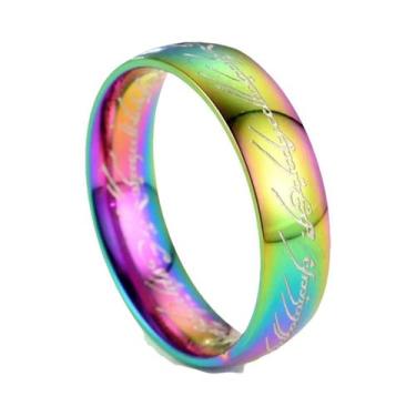 Imagem de Anel Hip-hop Gótico Masculino Com Gravação 3D, Estilo Senhor Dos Anéis