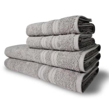 Imagem de Jogo De Toalhas Lisboa 4 Pçs - 2 Banho E 2 Rosto 430g/m² 100% Algodão 