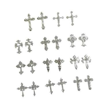 Imagem de Pingentes De Unha Retrô Tricolor Em Liga Metálica, 30 Peças, Decoraçõe