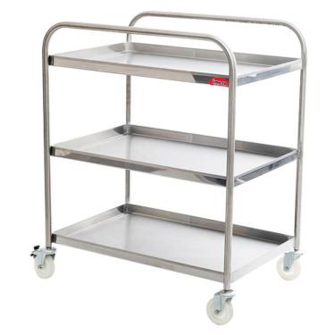 Imagem de Carrinho Para Transporte Imeca Em Aço Inox 430 C/ 3 Bandejas 52x80 E Rodízios Giratório...