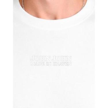 Imagem de Camiseta John John Masculina Regular Fit Brand Relief Branca 41.54.1008 05-Masculino