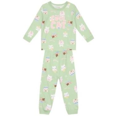 Imagem de Pijama infantil menina gatinhos brilha no escuro Brandili-Feminino