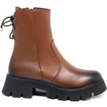 Imagem de Bota Coturno Tratorada Casual Dorf Feminina Couro-Feminino