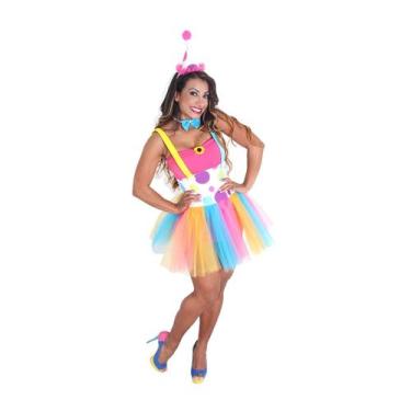 Imagem de Fantasia Palhaça de Circo Feminino Adulto - Carnaval - Diversos, UNICA