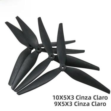 Imagem de Hélice De Nylon Reforçada Com Carbono Preto, 2 Pares, 10 E 9 Polegadas