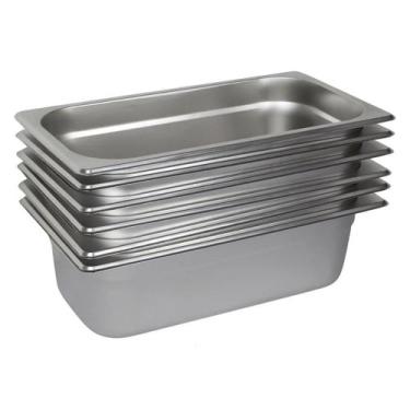 Imagem de 6 Cubas Gastronômica Buffet GN 1/3 150mm Aço Inox Sem Alça - BONSUCESS