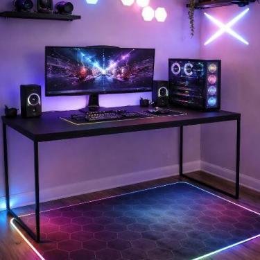 Imagem de Mesa Gamer Diretor Pés De Ferro Computador Setup Gamer 150x60cm - JM3 