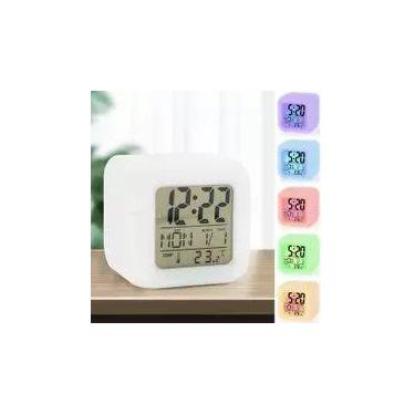 Imagem de Relógio Digital Despertador Cubo Colorido Led - DT2090 - ds
