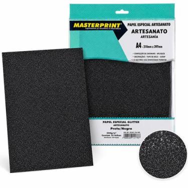 Imagem de Papel Glitter A4 250g 10 Folhas para Artesanato Papelaria Criativa Top