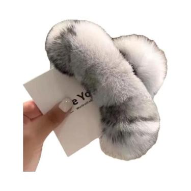 Imagem de Presilha De Cabelo Feminina Grande De Pelúcia Para Inverno, Macia E Qu