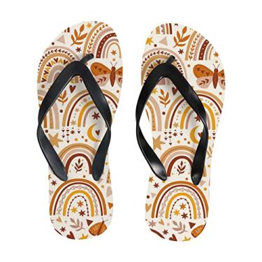 Imagem de Chinelo feminino Mininalista Boho Rainbow Butterfly Slim Beach Sandals para homens Summer Thong Sandals Style Travel Slippers, Multicor, 4-5 Narrow Women/3-4 Narrow Men